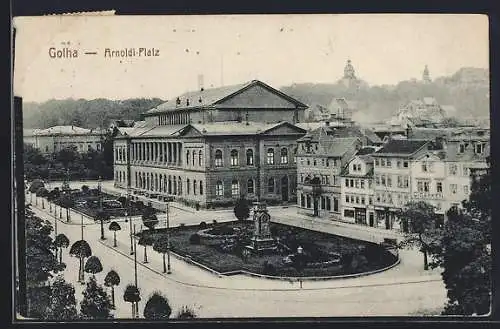 AK Gotha, Arnoldi-Platz aus der Vogelschau