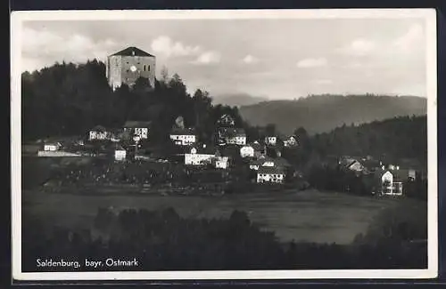 AK Saldenburg /bayr. Ostmark, Teilansicht mit Burg