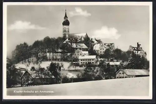 AK Andechs, Kloster am Ammersee im Schnee