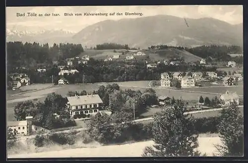 AK Bad Tölz /Isar, Blick vom Kalvarienberg auf den Blomberg