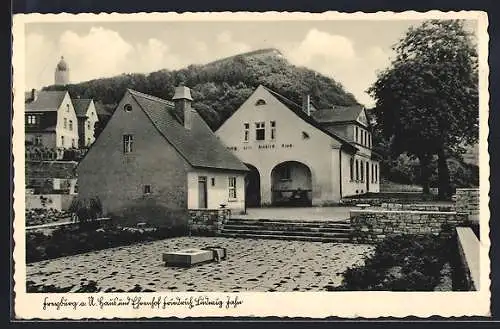 AK Freyburg a. U., Haus und Ehrenhof Friedrich Ludwig Jahn