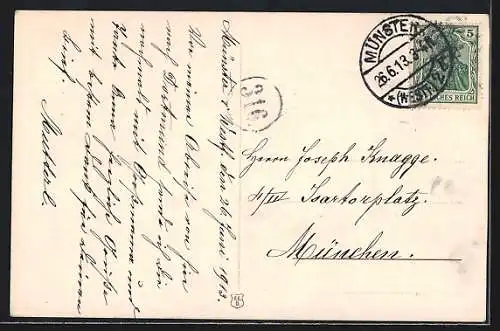 AK Münster i. W., Ortsansicht aus der Vogelschau