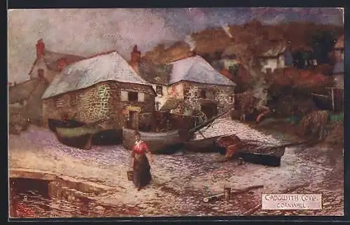 Künstler-AK Cornwall, Cadgwith Cove