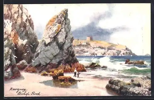 Künstler-AK Raphael Tuck & Sons Nr. 7462: Newquay, Bishop Rock