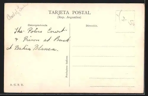 AK Bahia Blanca, Calle Estomba, Banco Nación y Palacio de los Tribunales
