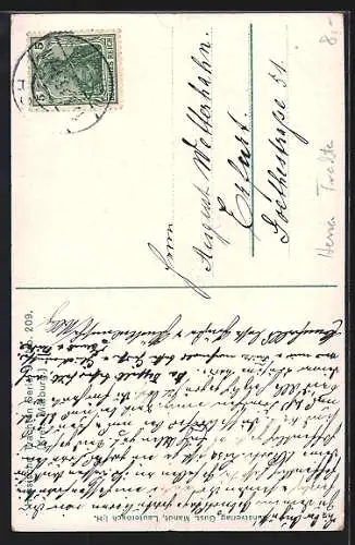 AK Frau in hessischer Tracht mit Kette