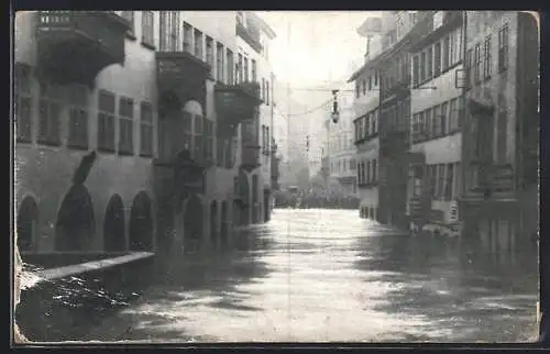 AK Hochwasser Nürnberg am 05. Februar 1909, in der Karlsstrasse
