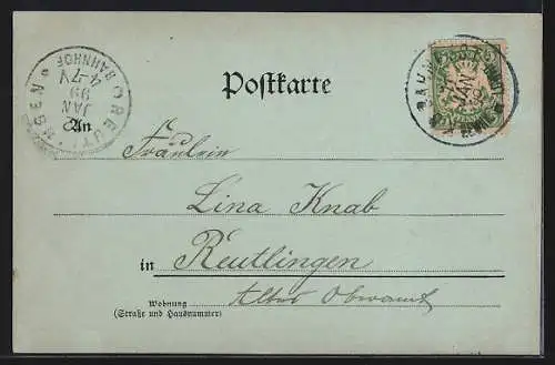 Mondschein-AK Kaiserslautern, Gesamtansicht aus der Vogelschau