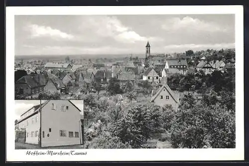 AK Hofheim-Marxheim, Gasthof Zum Adler und Blick auf den Ort