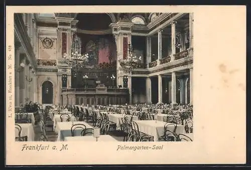 AK Frankfurt-Westend, Gaststätte Palmengarten, Im Saal