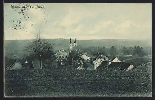 Mondschein-AK Vormbach, Gesamtansicht mit Umgebung