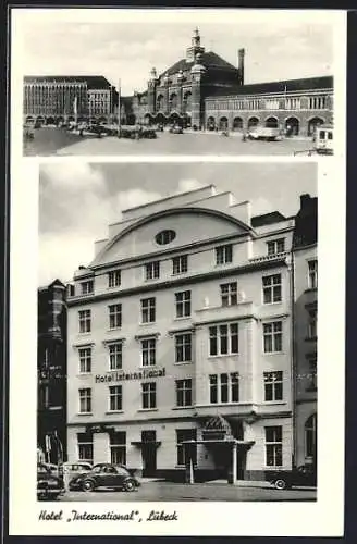 AK Lübeck, Hotel International E. Moritz, Hauptbahnhof