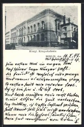 AK Berlin, Königl. Kriegsakademie, Dorotheenstrasse