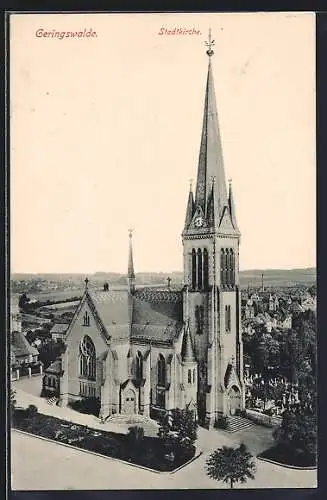 AK Geringswalde, Blick auf Stadtkirche