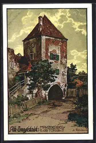 Künstler-AK Ingolstadt, Partie am Münzberger-Tor