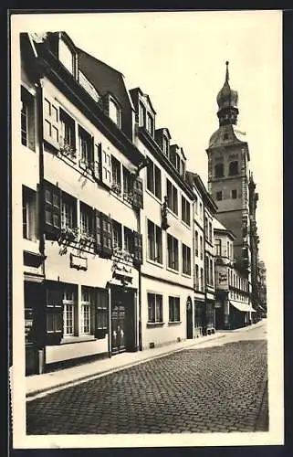 AK Bonn /Rh., Strassenpartie in der Bonngasse, mit Turm