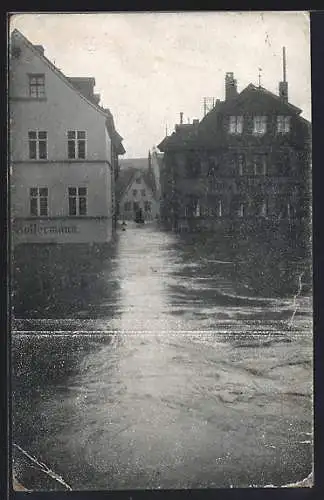 AK Nürnberg, Hochwasser 1909, Am Sand mit Fischergasse