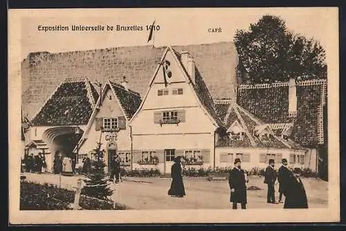 AK Bruxelles, Exposition Universelle 1910, Café