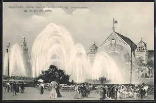 AK Nürnberg, Partie an der Leuchtfontaine, Bayer. Landes Ausstellung 1906