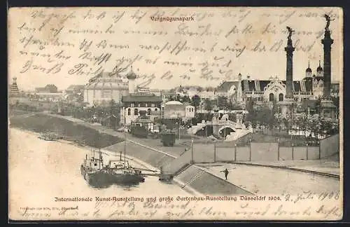 AK Düsseldorf, Int. Kunstausstellung und gr. Gartenbauausstellung 1904, Vergnügungspark