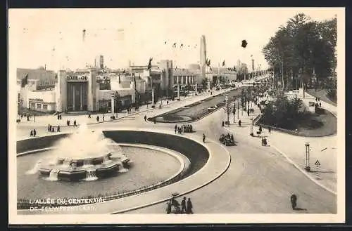 AK Bruxelles, Exposition 1935, L`Allee du Centernaire de Eeuwfeestlaan