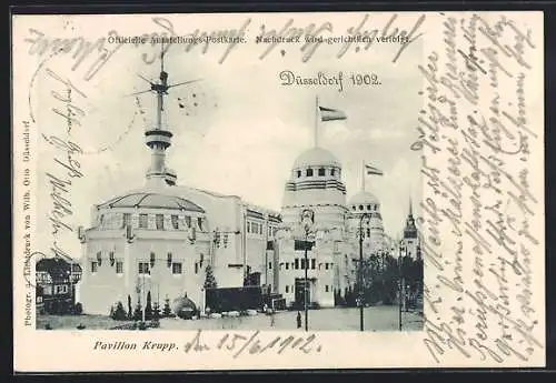 AK Düsseldorf, Ausstellung 1902, Pavillon Krupp
