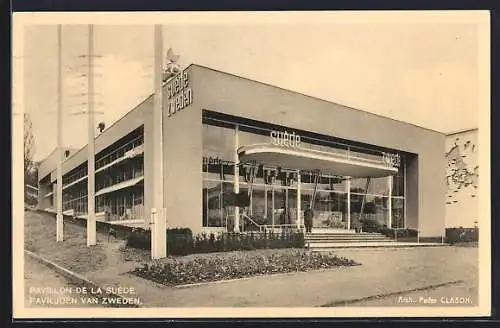 AK Bruxelles, Exposition 1935, Pavillon de la Suede