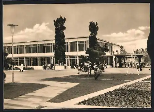 AK Erfurt, 1. Internationale Gartenbauausstellung der sozialistischen Staaten 1961 - Ausstellungsgebäude