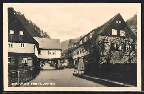 AK Schmilka /Sächs. Schweiz, Partie in der Dorfstrasse