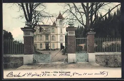 AK La Crau, Villa Saint-Louis avec portail et jardin