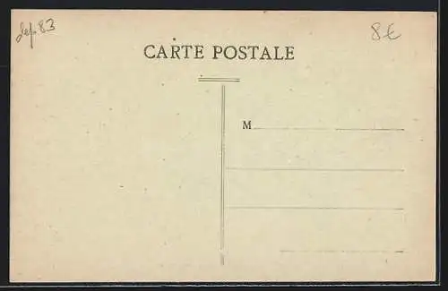 AK Sanary, Rue Général-Rose avec palmiers et passants