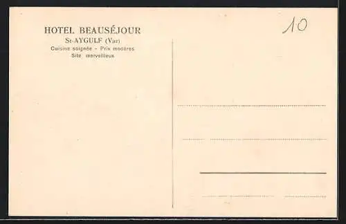AK Saint-Aygulf, Hôtel Beauséjour et voiture ancienne devant l`entrée