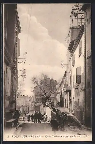 AK Puget-sur-Argens, Route Nationale et Rue du Portail