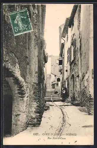 AK Bormes, Rue Rompi-Cou en vieille ville de 1927
