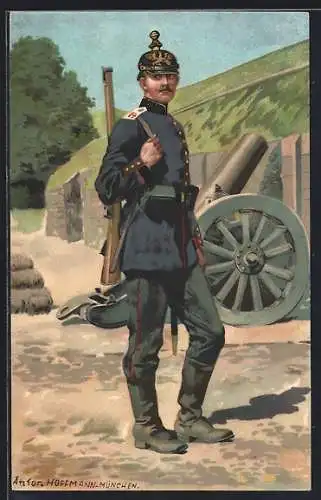 Künstler-AK Anton Hoffmann - München: Soldat eines badischen Regiments No. 14