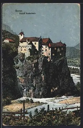 Künstler-AK Eugen Felle: Bozen, Blick zum Schloss Runkelstein