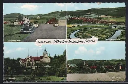 AK Herleshausen /Werra, Ortsansichten, Schloss und die Zonenraststätte