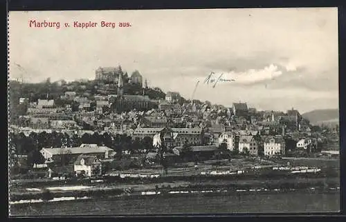 AK Marburg, Totalansicht v. Kappler Berg aus