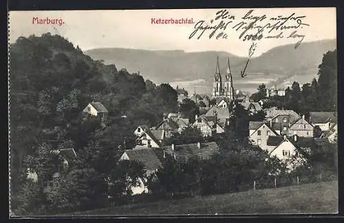 AK Marburg, Totalansicht mit Blick ins Ketzerbachtal