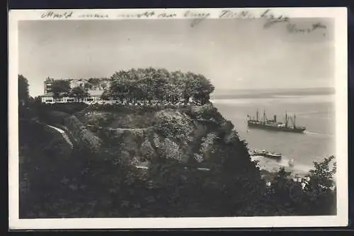 AK Hamburg-Blankenese, Blick von Sagebiels Fährhaus auf die Elbe