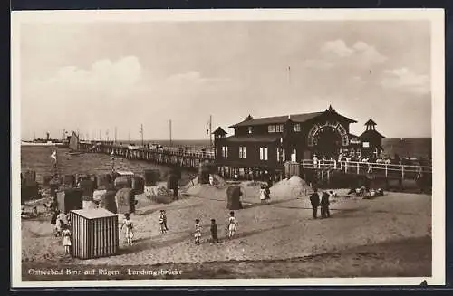 AK Binz auf Rügen, Blick auf die Landungsbrücke