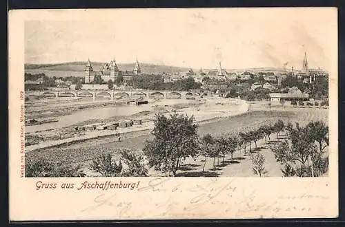AK Aschaffenburg, Blick auf die Stadt
