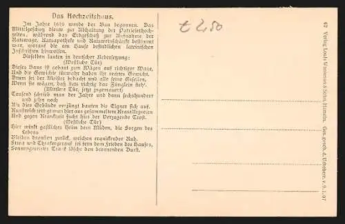 AK Hameln a. W., Strassenpartie am Hochzeitshaus