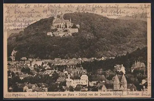 AK Wernigerode am Harz, Schloss von der Sennhütte