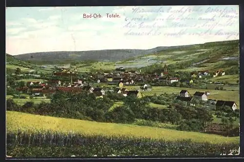 AK Bad-Orb, Ortsansicht mit Landschaftspanorama