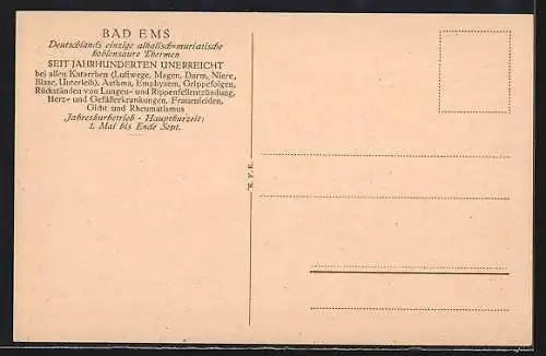 AK Bad Ems, Ortsansicht aus der Vogelschau