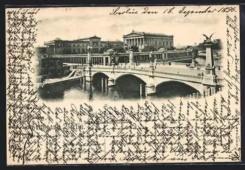 AK Berlin, Friedrichsbrücke mit Nationalgalerie