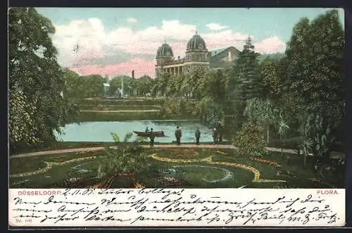 AK Düsseldorf, Parkanlage mit Flora