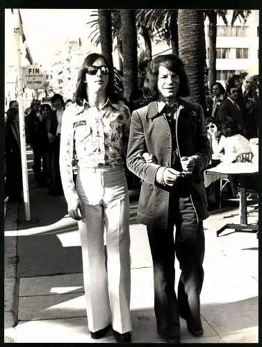 Fotografie zwei französische Musiker Gilbert Montagné und Manitas de Plata, Grossformat 20 x 26cm