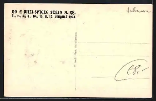 AK Stein a. Rh., No e Wili-Spiele 1924, Theaterszene